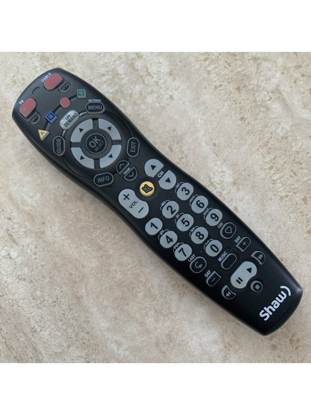 SHAW Cable Universal TV REMOTE CONTROL Model 2020B0-B1 Working Missing Back